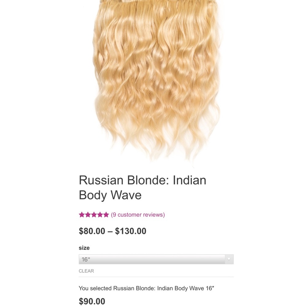 HairAreUs Russian blonde 16 inch bundle NWT